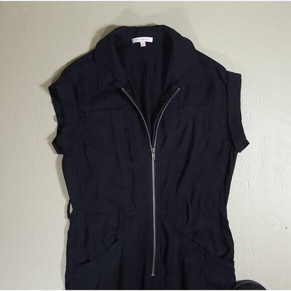 Skies are Blue Jumpsuit Women Extra Small Black Pockets Zipper Front Romper - Picture 9 of 12